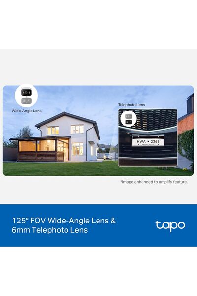 tapo 2K 3MP Indoor/Outdoor Dual Lens Pan/Tilt Security Camera