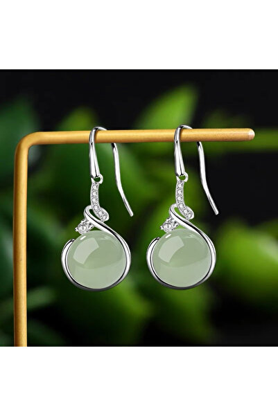 Choice WF5022-1 Vintage Palace Green Imitation Pearls Jade Earrings Stud Drop...