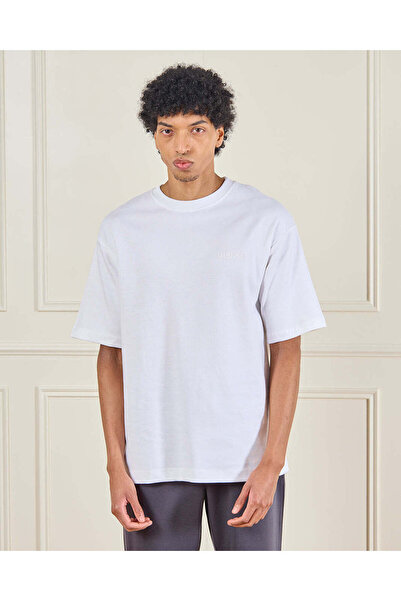 REDTAG Men Plain White Round Neck T-Shirt T-Shirt