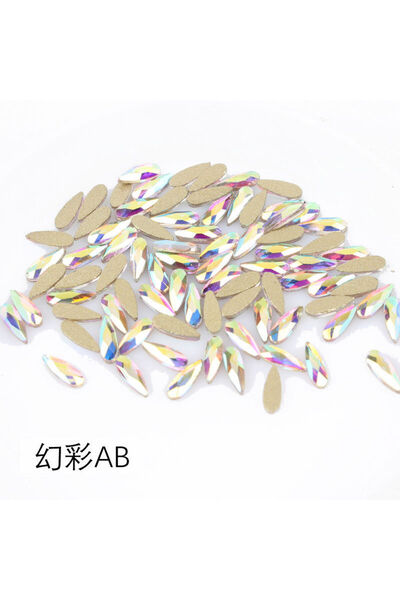 Choice AB 100pcs wholesale 2*6mm Smallest water drop Flat Back Nail Rhineston...