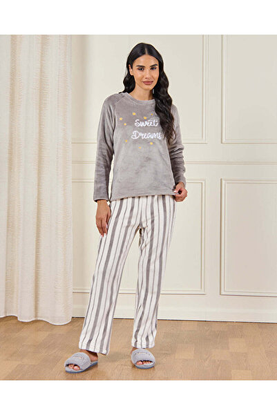 REDTAG Women Grey Printed Pyjama set