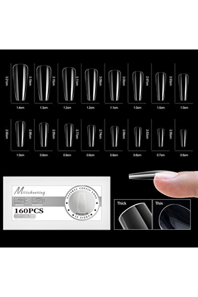 Choice 04 160/320pcs False Nails Full Cover Press-On Nails Coffin Stiletto So...