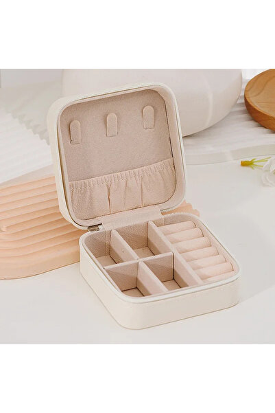 Choice صندوق تخزين مجوهرات محمول، 10×10×5 سم، منظم سفر، حافظة مجوهرات من الجل...