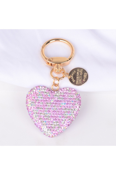 Choice Y208-1 The shiny rhinestone heart-shaped keychain is the perfect Valen...