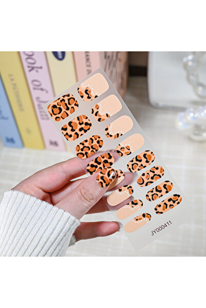 Choice NL-JY000411 ملصقات أظافر جل شبه معالجة بنقشة جلد النمر، 16 طرفًا، شرائ...