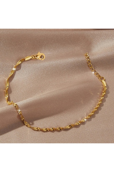 Choice سوار أنيق من الفولاذ المقاوم للصدأ، مطلي بالذهب عيار 18 قيراطًا، بلون ...