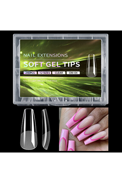 Choice 04 240pcs Soft Gel Nail Tips Half Matte Full Cover Press-On Nail Tips ...