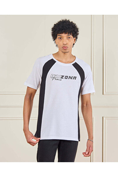 REDTAG Men White Printed Active T-Shirt