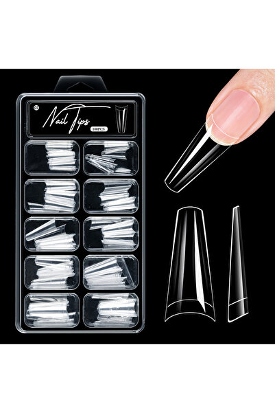 Choice 100 قطعة من أطراف الأظافر الاصطناعية المصنوعة من الجل الناعم، نصف/كامل...