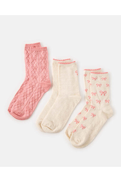 REDTAG طقم جوارب نسائية متنوعة بطول متوسط (3 أزواج)