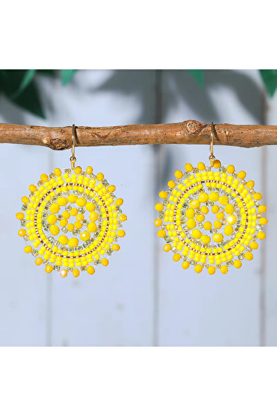 Choice Yellow Exquisite Floral Design Drop Swing Earrings Vintage Boho Sparkl...