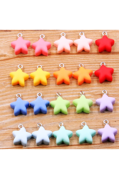 Choice مجموعة متنوعة من 20 قطعة من أقراط النجوم الراتنجية اللطيفة بألوان متنو...