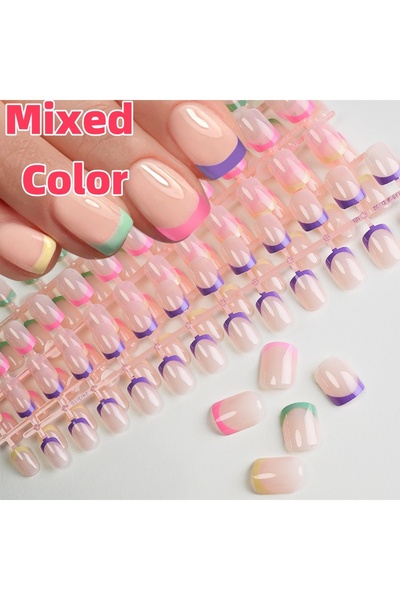 Choice TD227-S6 120 طرف أظافر فرنسية غير لامعة قصيرة مربعة الشكل، أظافر صناعي...