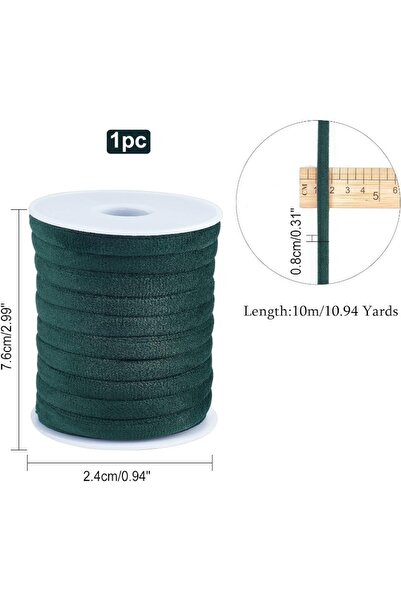 Choice 1 Roll 10m 8mm 1 Roll 10m 8mm Dark Green Velvet Cord Soft Velvet Round...