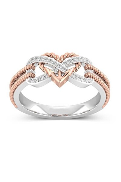 Choice ٦ خواتم على شكل قلب بلون الذهب الوردي والأسود للنساء، خاتم لفقدان الوز...