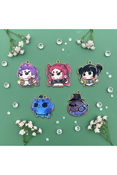 Choice 5PCS 5PCS K-POP Demon Hunter Enamel Charms, Cute Animal Pendants (Lumi Zoey Derpy Tiger Magpie) for