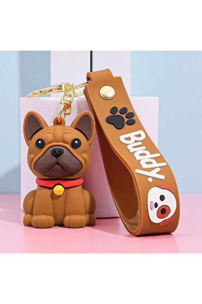 Choice سلسلة مفاتيح على شكل كلب لطيف بتصميم ثلاثي الأبعاد - سلسلة مفاتيح على شكل جرو بتفاصيل دقيقة للمفاتيح أو الحقيبة، هدية مثالية