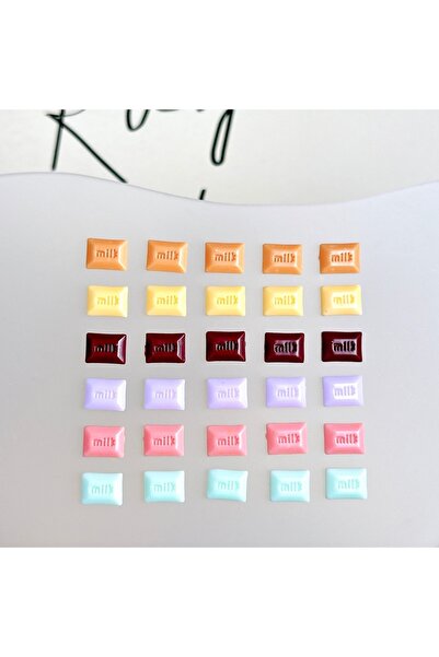 Choice مجموعة متنوعة من 20 قطعة، 20 قطعة من زينة أظافر راتنجية بلون الشوكولات...