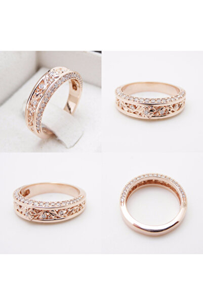 Choice 6 Q120 Huitan Newly-designed Rose Gold Color Wedding Rings for Women P...