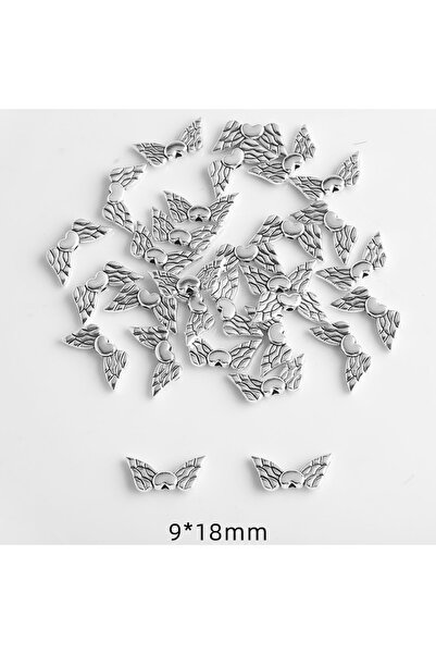 Choice 005 30 قطعة من خرز فاصل على شكل أجنحة ملائكة، لون فضي تبتي، تصميم ريتر...