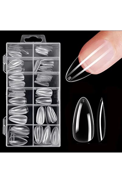 Choice مجموعة ملصقات أظافر شفافة من سنترال سيتي، 120 قطعة، تتضمن 12 مقاسًا مث...