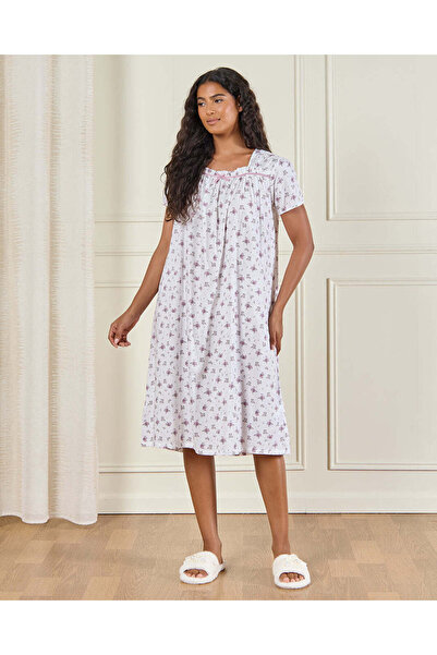 REDTAG قميص نوم نسائي أبيض مطبوع