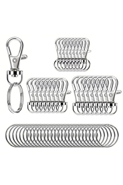 Choice Mixed Size 50PCS Swivel Snap Hooks With Key Rings Metal Swivel Lobster Claw Clasps In Clasps In Asso