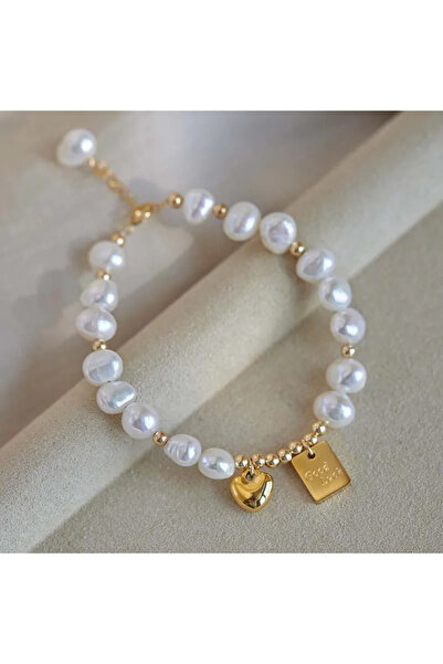 Choice YB2017-1 Temperament Fashion Imitation Pearl Gold Color Love Lucky Bra...