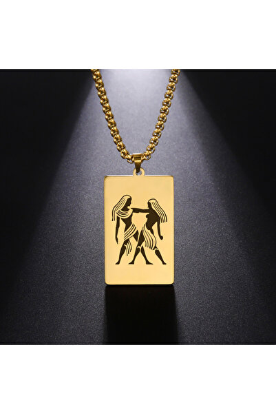 Choice قلادة برج الجوزاء بطول 60 سم، مزينة بـ 12 برجًا، للرجال، مستوحاة من ال...