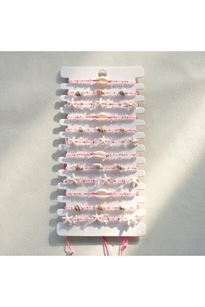 Choice مجموعة متعددة من 12 سوارًا ورديًا جديدًا قابلًا للتعديل مصنوع يدويًا ل...