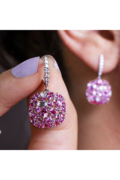Choice E1584 Huitan Bright Rose Red CZ Dangle Earrings Luxury Women Accessories for Vintage Party Unique Bi