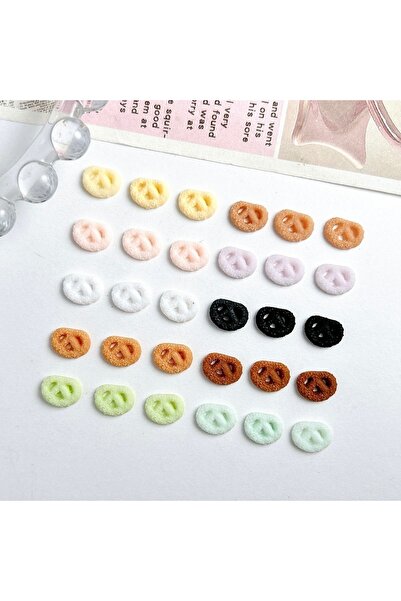 Choice Mixed 30PCS 30PCS Simulated Cute Mini Wrinkled Cookies Nail Charms 3D ...