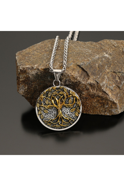 Choice Golden Keel Chain Vintage Viking Tree of Life Pendant Necklace Men's N...