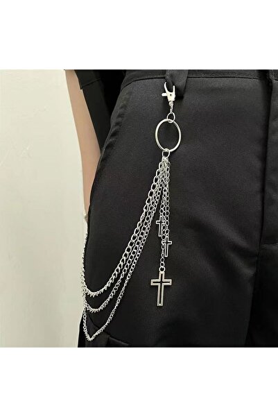 Choice cross Vintage Long Metal Rock Trousers Hipster Pant Jean Keychain Ring...