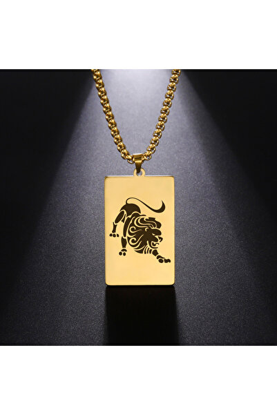 Choice قلادة برج الأسد بطول 60 سم، مع سلسلة صندوقية وقلادة تضم 12 برجًا، للرج...