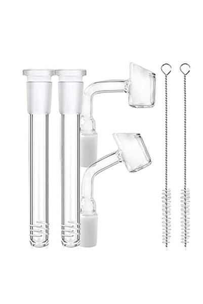 Arabest 6-Piece Borosilicate Glass Funnels 14mm 2 Glass Tubes, 2 Cleaning Brushes for Lab, Home & Kitchen Ex