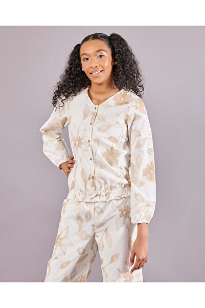 REDTAG Senior Girls White Embroidered Shirt