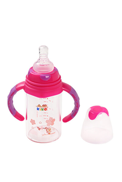 Kiko GLASS FEEDING BOTTLE WITH HANDLE 120ML-Pink