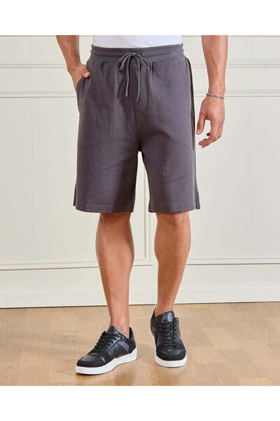 REDTAG Men Grey Lounge Shorts