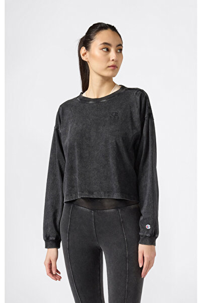 Champion Long-Sleeve Tee Kadın Siyah  Tişört - 118165-KK001