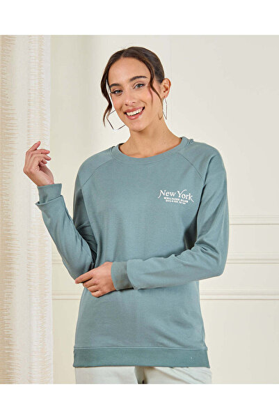 REDTAG Women Blue Long Sleeve Active Sweatshirt