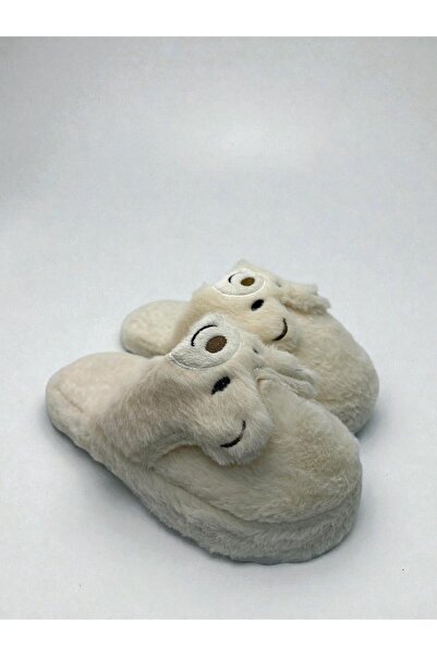 Marblestone Plush Dog Figure Slippers - Soft Textured House Slippers