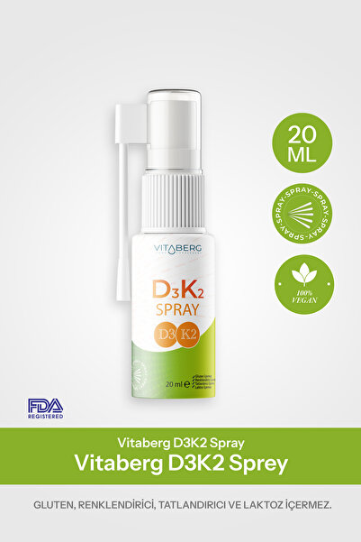 Heiluna Vitaberg Vitamin D3 K2 Sprey | Günlük Kemik ve Bağışıklık Desteği