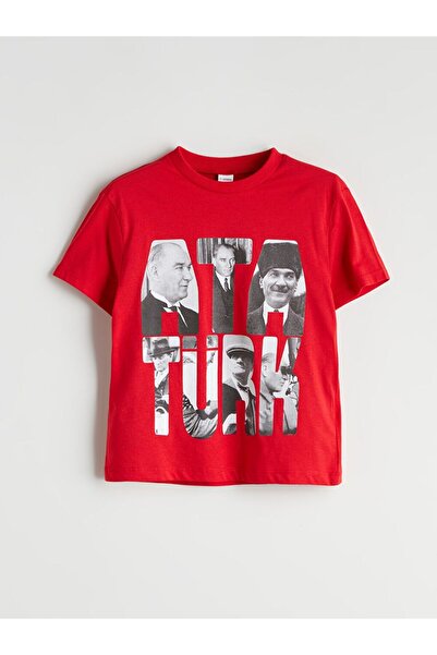 LC Waikiki Crew Neck Ataturk Printed Boys' T-Shirt