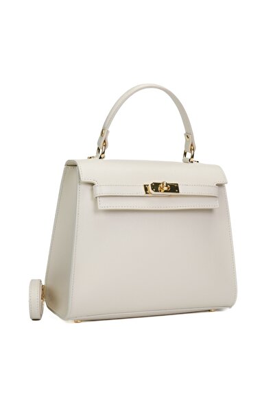 Posete Fagaras Teresa Leather Purse - Beige, Casual Bag Made of Genuine Leather, Handbag, Bags