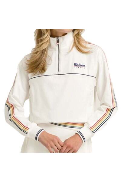 Wilson Davenport Woven Popover White Women's Sweatshirt Ww00210511Gyc