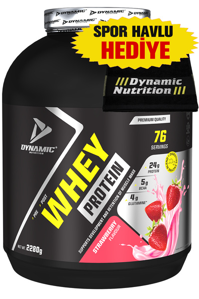 Dynamic Nutrition Whey Protein Tozu - 2280 G - 76 Servis - Çilek - Sindirim E...