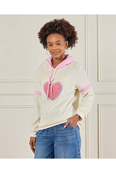REDTAG Senior Girls Beige Hooded Sweatshirt