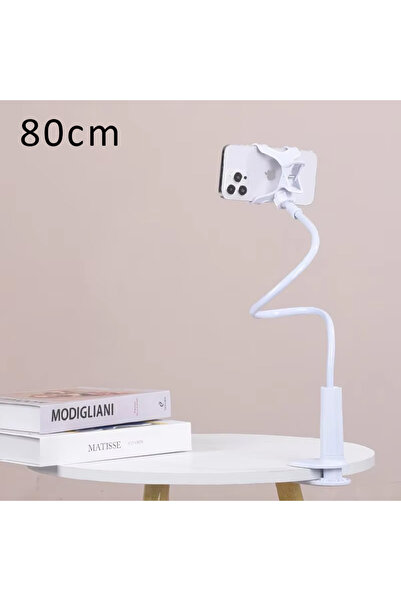 Choice 80cm White 360 Clip Mobile Phone Holder Stand Portable Flexible Lazy Bed Desktop Bracket Desk Mount