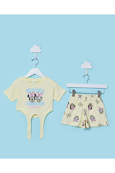 REDTAG Infant Girls Yellow Printed Set (2 Piece)